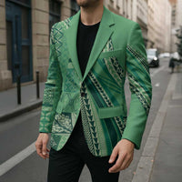 Pasifika Women's Day - Samoa Siapo Malu Tattoo Inspired Blazer Jade LT7 - Polynesian Pride