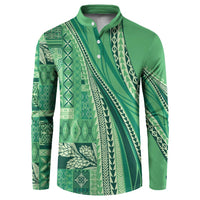 Pasifika Women's Day - Samoa Siapo Malu Tattoo Inspired Button Sweatshirt Jade LT7 Jade - Polynesian Pride