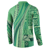 Pasifika Women's Day - Samoa Siapo Malu Tattoo Inspired Button Sweatshirt Jade LT7 - Polynesian Pride