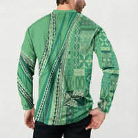 Pasifika Women's Day - Samoa Siapo Malu Tattoo Inspired Button Sweatshirt Jade LT7 - Polynesian Pride