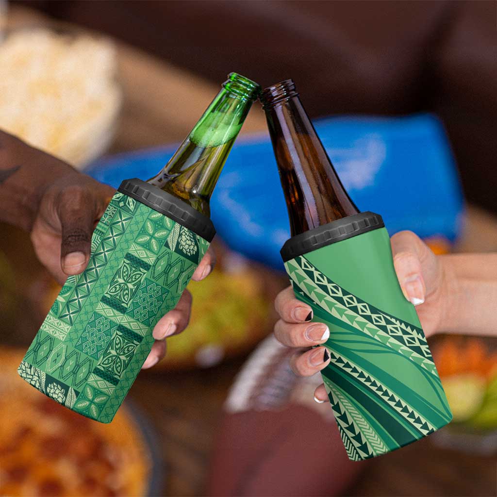 Pasifika Women's Day - Samoa Siapo Malu Tattoo Inspired 4 in 1 Can Cooler Tumbler Jade