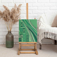 Pasifika Women's Day - Samoa Siapo Malu Tattoo Inspired Canvas Wall Art Jade LT7 - Polynesian Pride