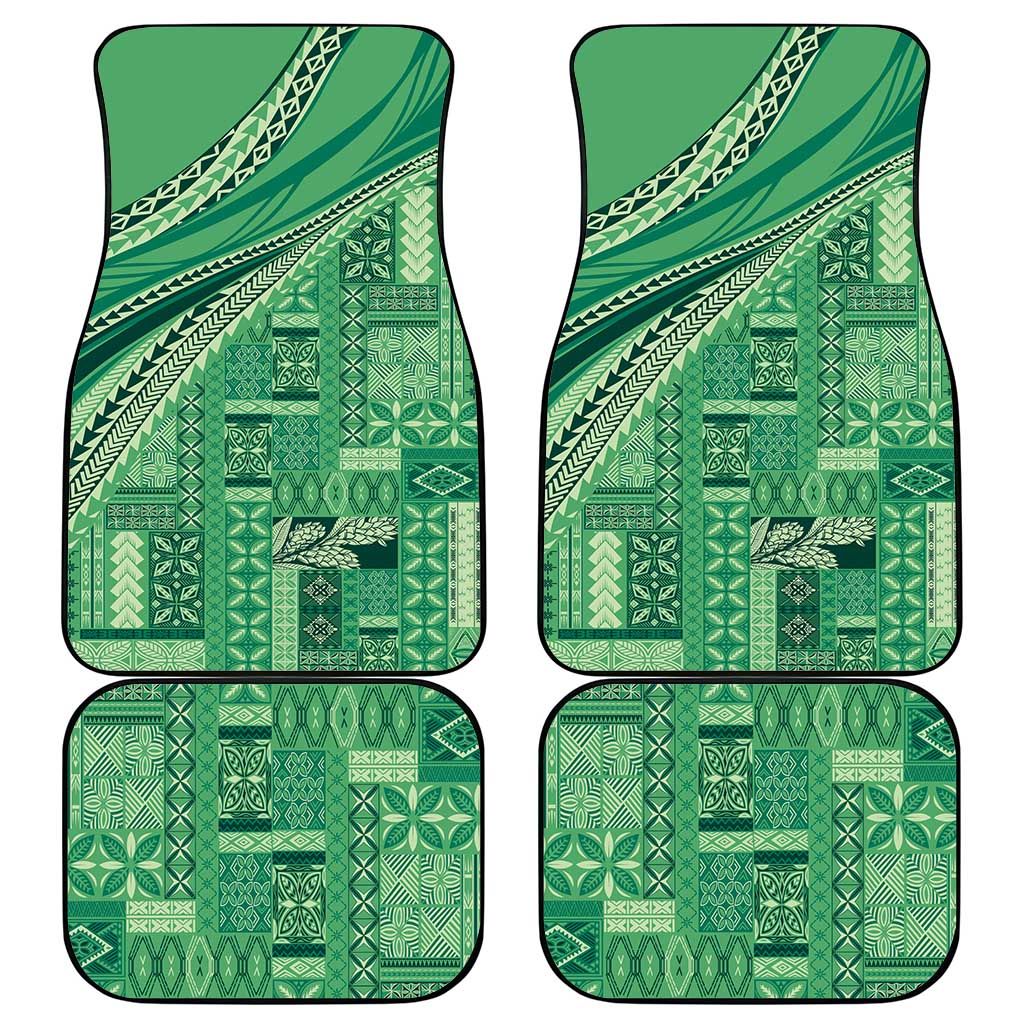 Pasifika Women's Day - Samoa Siapo Malu Tattoo Inspired Car Mats Jade LT7 - Polynesian Pride