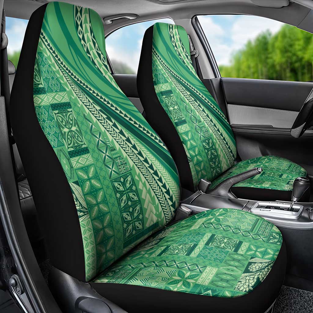 Pasifika Women's Day - Samoa Siapo Malu Tattoo Inspired Car Seat Cover Jade LT7 - Polynesian Pride