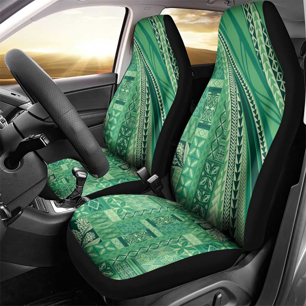 Pasifika Women's Day - Samoa Siapo Malu Tattoo Inspired Car Seat Cover Jade LT7 - Polynesian Pride