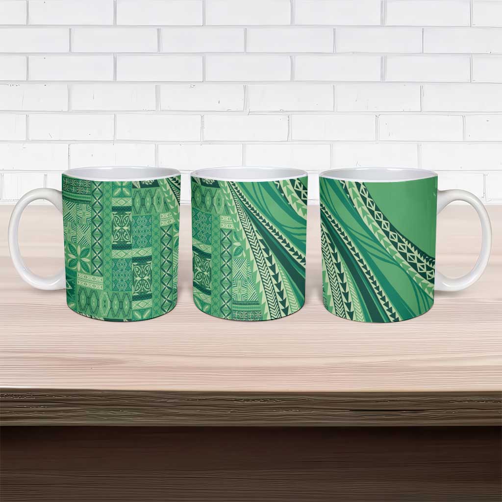 Pasifika Women's Day - Samoa Siapo Malu Tattoo Inspired Ceramic Mug Jade LT7 - Polynesian Pride