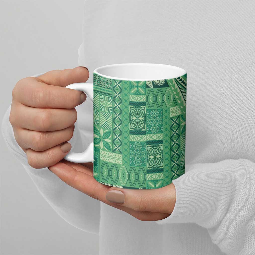 Pasifika Women's Day - Samoa Siapo Malu Tattoo Inspired Ceramic Mug Jade LT7 - Polynesian Pride