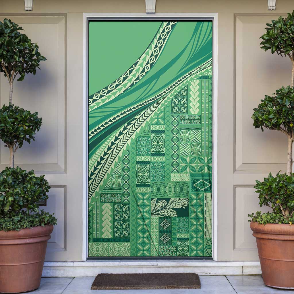 Pasifika Women's Day - Samoa Siapo Malu Tattoo Inspired Door Cover Jade LT7 Jade - Polynesian Pride
