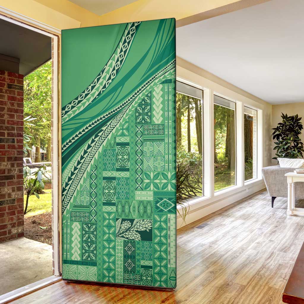 Pasifika Women's Day - Samoa Siapo Malu Tattoo Inspired Door Cover Jade LT7 - Polynesian Pride