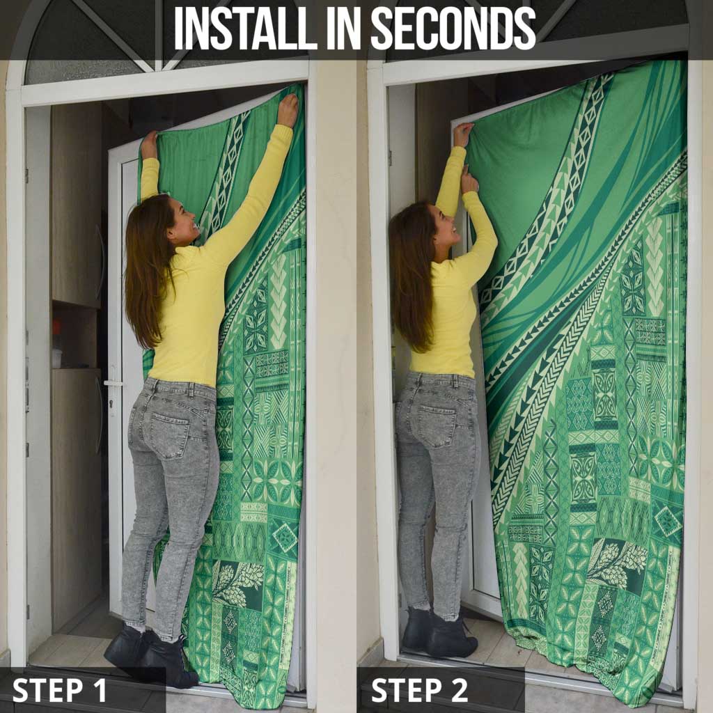Pasifika Women's Day - Samoa Siapo Malu Tattoo Inspired Door Cover Jade LT7 - Polynesian Pride