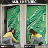 Pasifika Women's Day - Samoa Siapo Malu Tattoo Inspired Door Cover Jade LT7 - Polynesian Pride