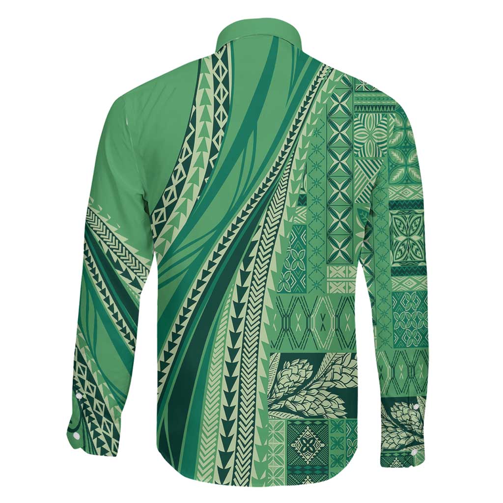 Pasifika Women's Day - Samoa Siapo Malu Tattoo Inspired Family Matching Off Shoulder Short Dress and Hawaiian Shirt Jade