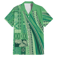 Pasifika Women's Day - Samoa Siapo Malu Tattoo Inspired Family Matching Tank Maxi Dress and Hawaiian Shirt Jade