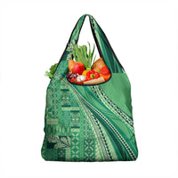 Pasifika Women's Day - Samoa Siapo Malu Tattoo Inspired Grocery Bag Jade LT7 1-pack One Size Jade - Polynesian Pride