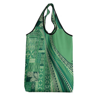 Pasifika Women's Day - Samoa Siapo Malu Tattoo Inspired Grocery Bag Jade LT7 - Polynesian Pride