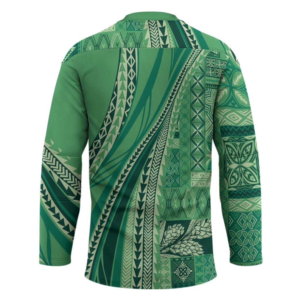 Pasifika Women's Day - Samoa Siapo Malu Tattoo Inspired Hockey Jersey Jade LT7 - Polynesian Pride