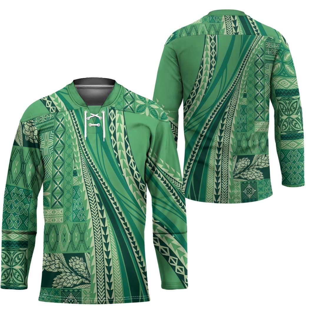 Pasifika Women's Day - Samoa Siapo Malu Tattoo Inspired Hockey Jersey Jade LT7 - Polynesian Pride