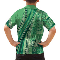 Pasifika Women's Day - Samoa Siapo Malu Tattoo Inspired Kid Hawaiian Shirt Jade