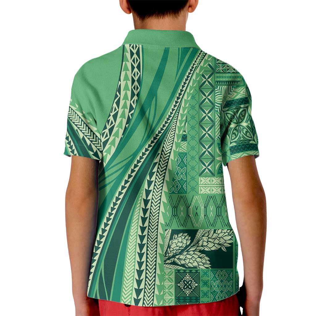 Pasifika Women's Day - Samoa Siapo Malu Tattoo Inspired Kid Polo Shirt Jade LT7 - Polynesian Pride