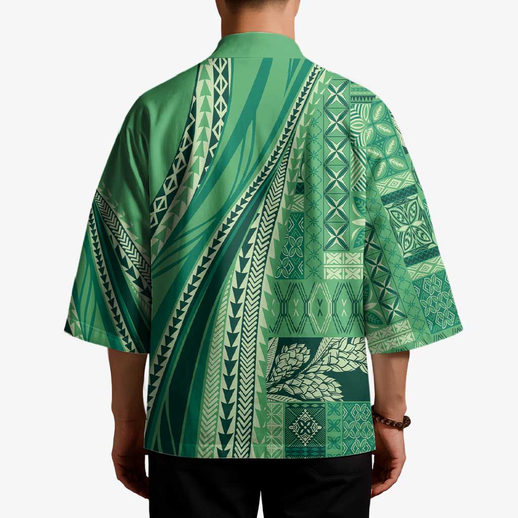 Pasifika Women's Day - Samoa Siapo Malu Tattoo Inspired Kimono Jade LT7 - Polynesian Pride