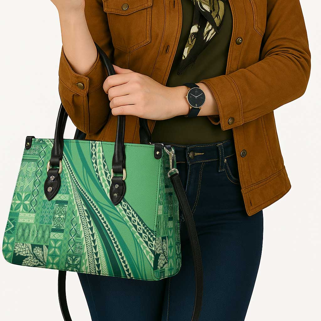 Pasifika Women's Day - Samoa Siapo Malu Tattoo Inspired Leather Bag Jade LT7 - Polynesian Pride
