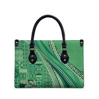 Pasifika Women's Day - Samoa Siapo Malu Tattoo Inspired Leather Bag Jade LT7 - Polynesian Pride