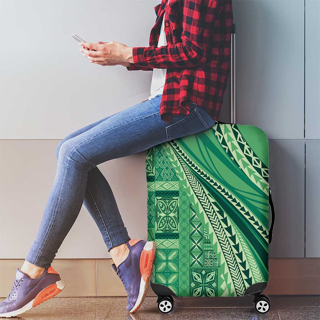 Pasifika Women's Day - Samoa Siapo Malu Tattoo Inspired Luggage Cover Jade LT7 - Polynesian Pride