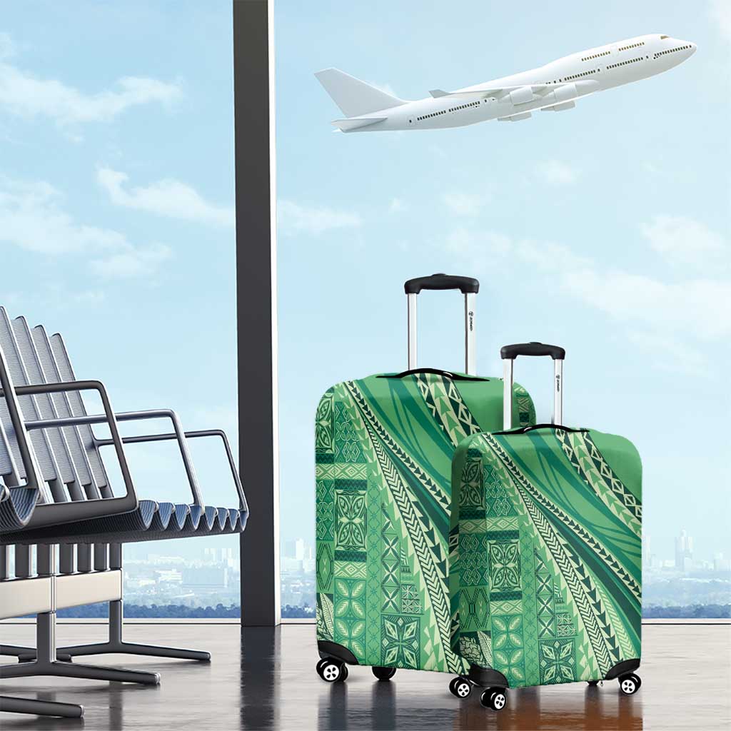 Pasifika Women's Day - Samoa Siapo Malu Tattoo Inspired Luggage Cover Jade LT7 - Polynesian Pride