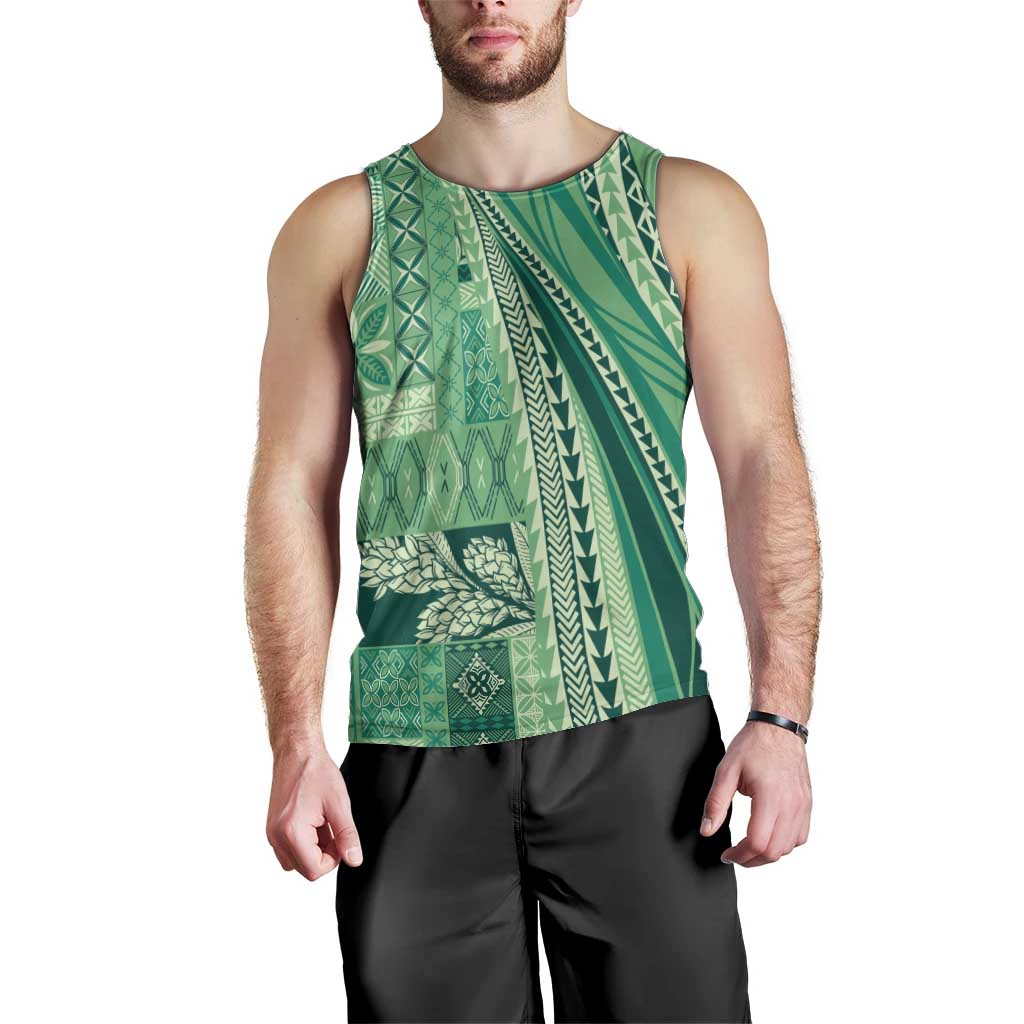 Pasifika Women's Day - Samoa Siapo Malu Tattoo Inspired Men Tank Top Jade LT7 - Polynesian Pride