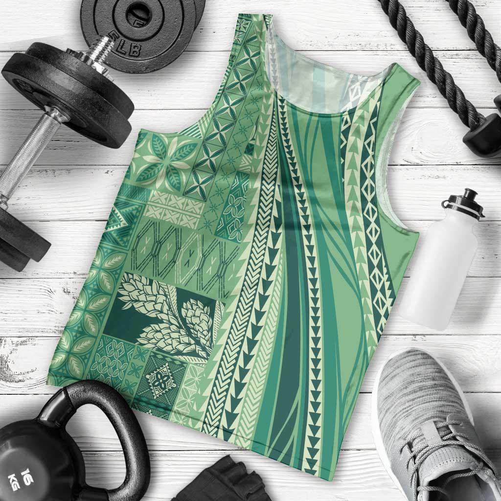 Pasifika Women's Day - Samoa Siapo Malu Tattoo Inspired Men Tank Top Jade LT7 - Polynesian Pride