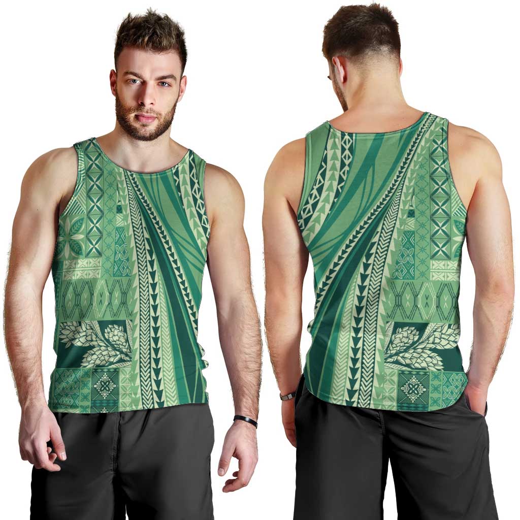 Pasifika Women's Day - Samoa Siapo Malu Tattoo Inspired Men Tank Top Jade LT7 - Polynesian Pride