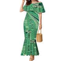 Pasifika Women's Day - Samoa Siapo Malu Tattoo Inspired Mermaid Dress Jade LT7 Women Jade - Polynesian Pride