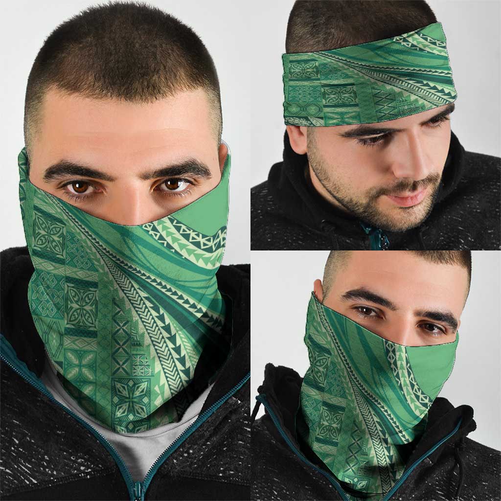 Pasifika Women's Day - Samoa Siapo Malu Tattoo Inspired Neck Gaiter Jade LT7 - Polynesian Pride