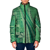 Pasifika Women's Day - Samoa Siapo Malu Tattoo Inspired Padded Jacket Jade LT7 Men Jade - Polynesian Pride