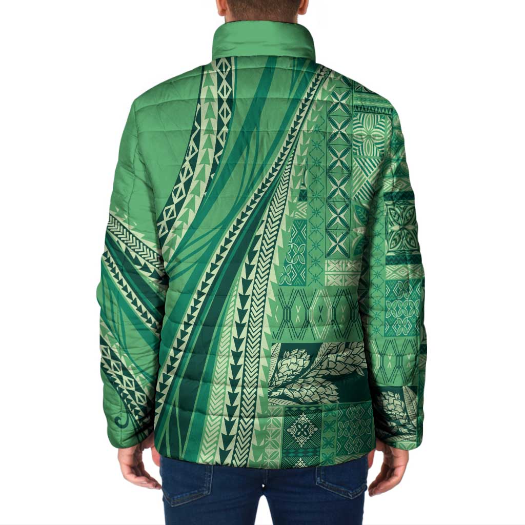 Pasifika Women's Day - Samoa Siapo Malu Tattoo Inspired Padded Jacket Jade LT7 - Polynesian Pride