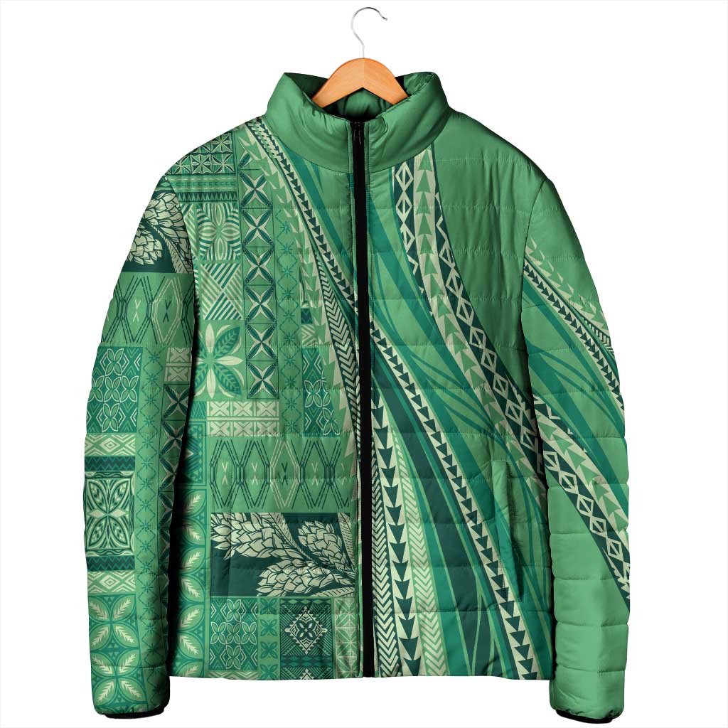 Pasifika Women's Day - Samoa Siapo Malu Tattoo Inspired Padded Jacket Jade LT7 - Polynesian Pride