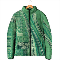 Pasifika Women's Day - Samoa Siapo Malu Tattoo Inspired Padded Jacket Jade LT7 - Polynesian Pride