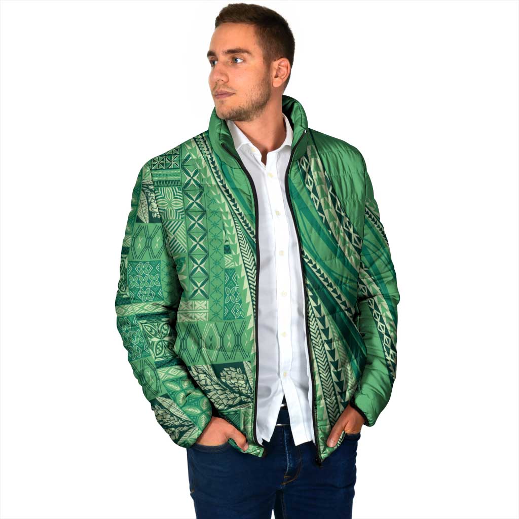Pasifika Women's Day - Samoa Siapo Malu Tattoo Inspired Padded Jacket Jade LT7 - Polynesian Pride