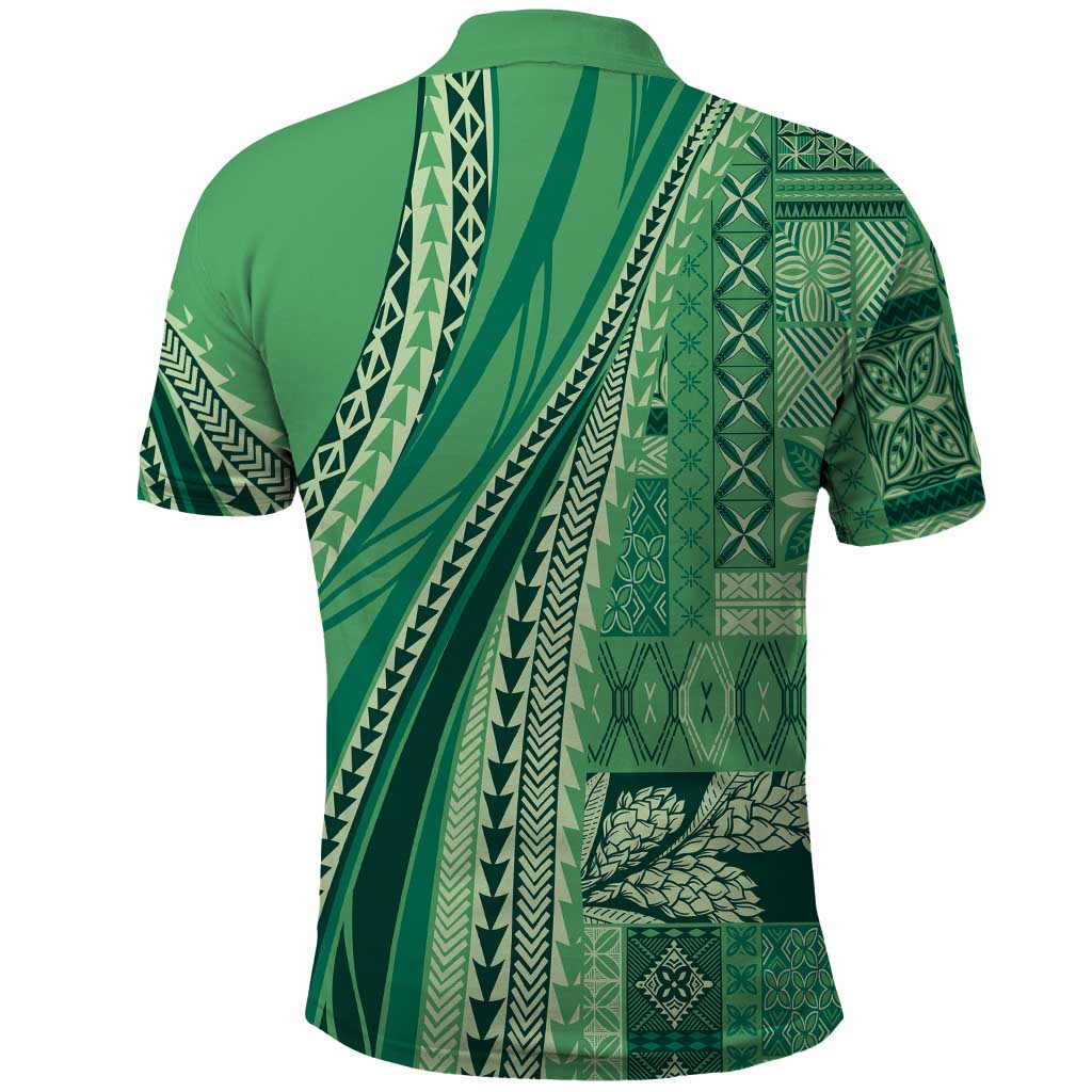 Pasifika Women's Day - Samoa Siapo Malu Tattoo Inspired Polo Shirt Jade