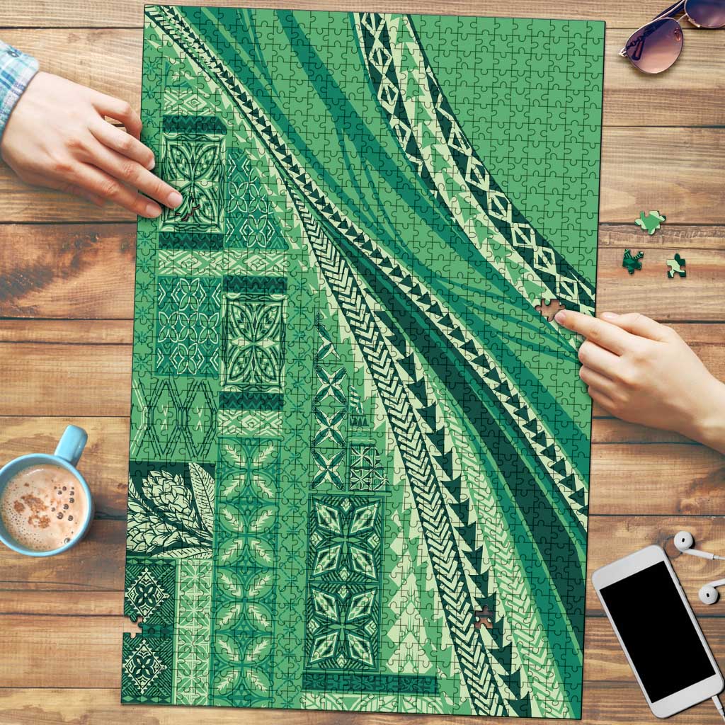 Pasifika Women's Day - Samoa Siapo Malu Tattoo Inspired Puzzle Jade
