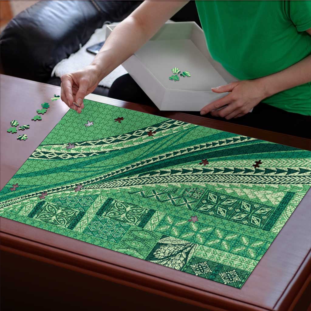 Pasifika Women's Day - Samoa Siapo Malu Tattoo Inspired Puzzle Jade