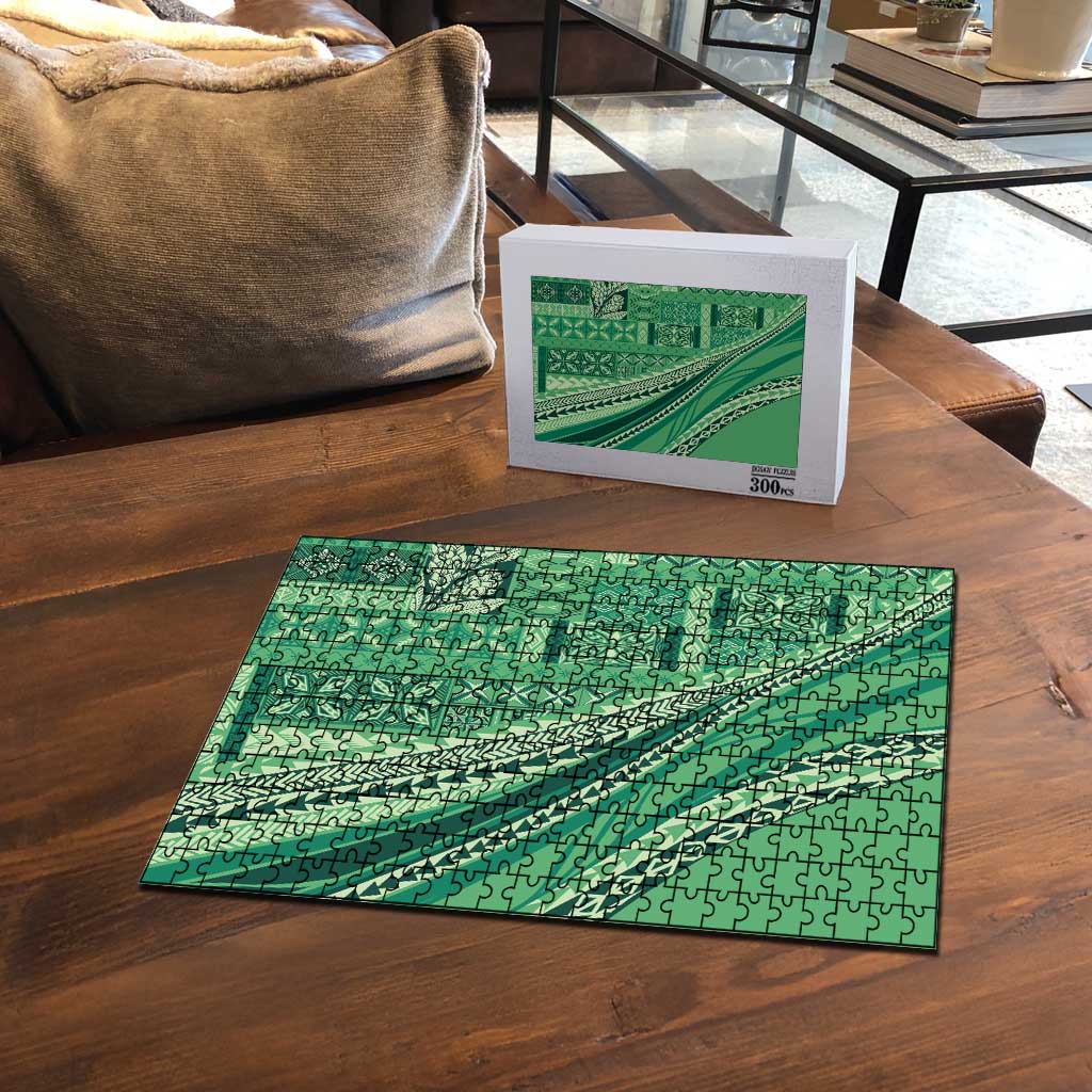 Pasifika Women's Day - Samoa Siapo Malu Tattoo Inspired Puzzle Jade