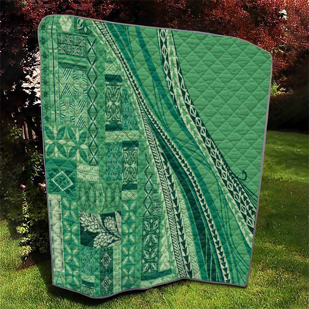 Pasifika Women's Day - Samoa Siapo Malu Tattoo Inspired Quilt Jade LT7 - Polynesian Pride