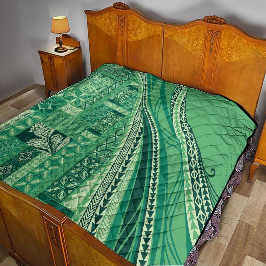 Pasifika Women's Day - Samoa Siapo Malu Tattoo Inspired Quilt Jade LT7 - Polynesian Pride