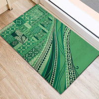 Pasifika Women's Day - Samoa Siapo Malu Tattoo Inspired Rubber Doormat Jade LT7 - Polynesian Pride