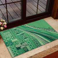 Pasifika Women's Day - Samoa Siapo Malu Tattoo Inspired Rubber Doormat Jade LT7 - Polynesian Pride