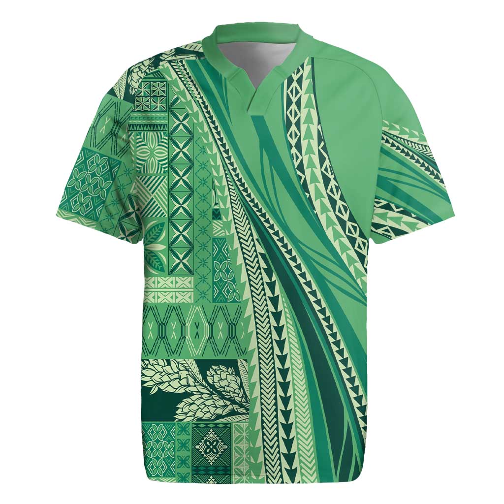 Pasifika Women's Day - Samoa Siapo Malu Tattoo Inspired Rugby Jersey Jade LT7 Jade - Polynesian Pride
