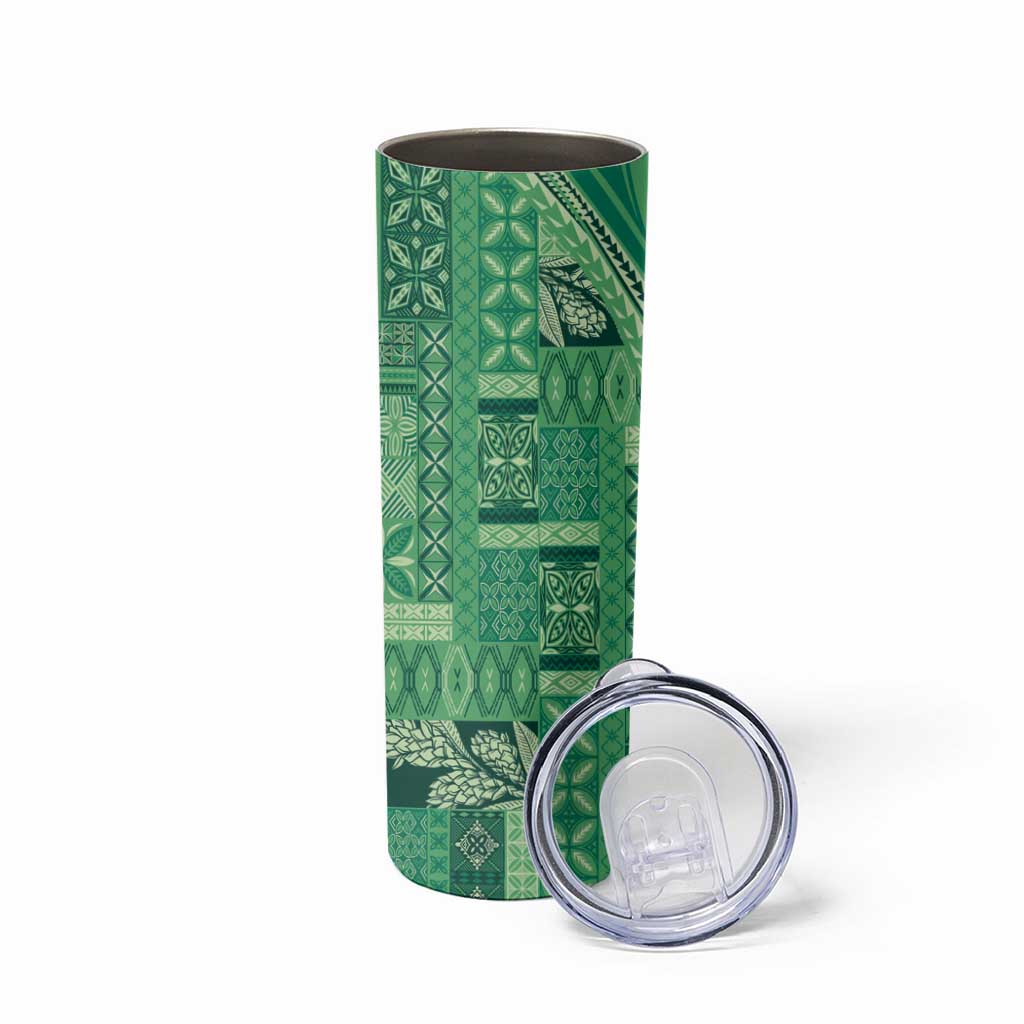 Pasifika Women's Day - Samoa Siapo Malu Tattoo Inspired Skinny Tumbler Jade LT7 - Polynesian Pride