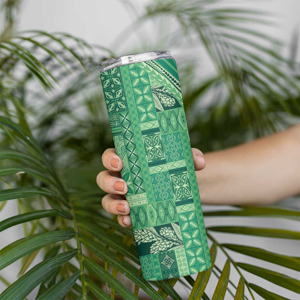 Pasifika Women's Day - Samoa Siapo Malu Tattoo Inspired Skinny Tumbler Jade LT7 - Polynesian Pride