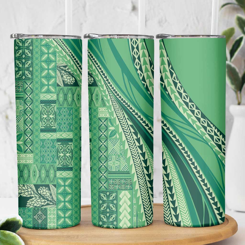 Pasifika Women's Day - Samoa Siapo Malu Tattoo Inspired Skinny Tumbler Jade LT7 - Polynesian Pride